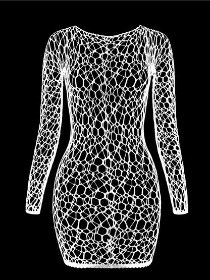 Robe Sexy Moulante à Manches Longues Tissu Haute Élasticité (CI)