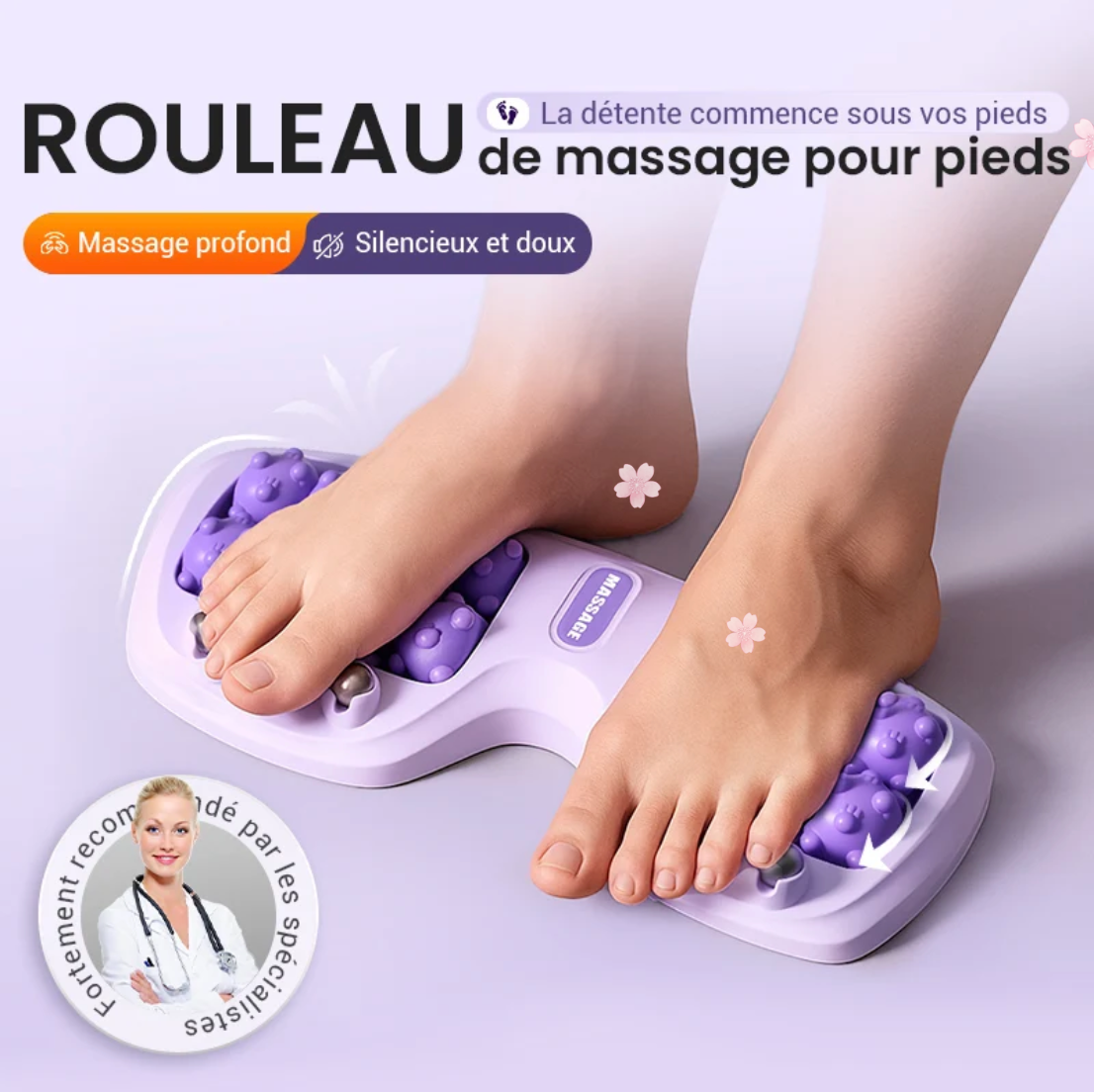 Rouleau de massage portable double pour les pieds (BF)