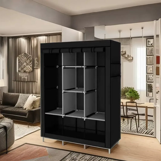 Armoire en Tissu Multifonction avec Étagères